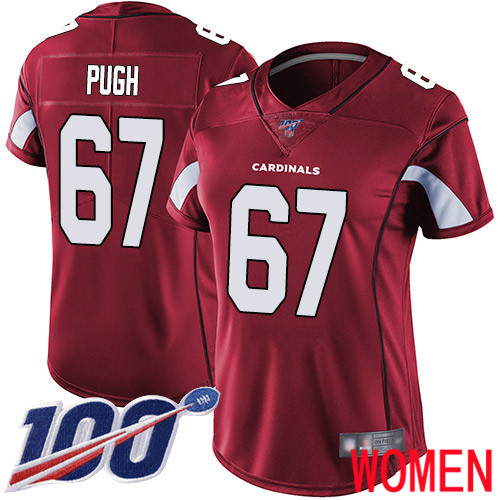 Arizona Cardinals Limited Red Women Justin Pugh Home Jersey NFL Football #67 100th Season Vapor Untouchable->women nfl jersey->Women Jersey